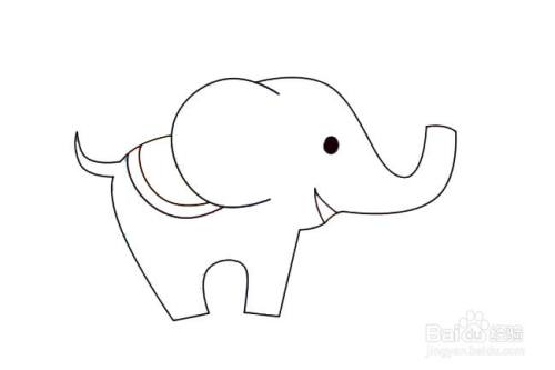 吹球的小象的简笔画