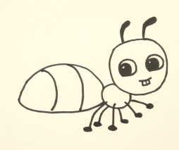 手工简笔画——怎么画背米粒的小蚂蚁
