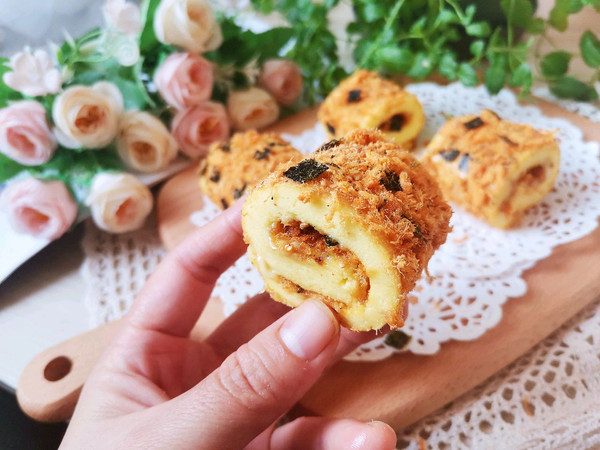 平底锅肉松蛋糕卷