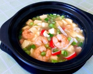 虾仁豆腐汤的做法