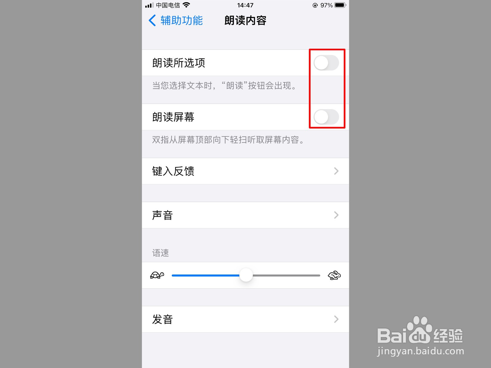 苹果朗读功能怎么开启