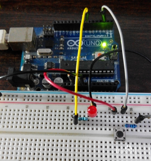 Arduino UNO 使用按钮控制LED-百度经验