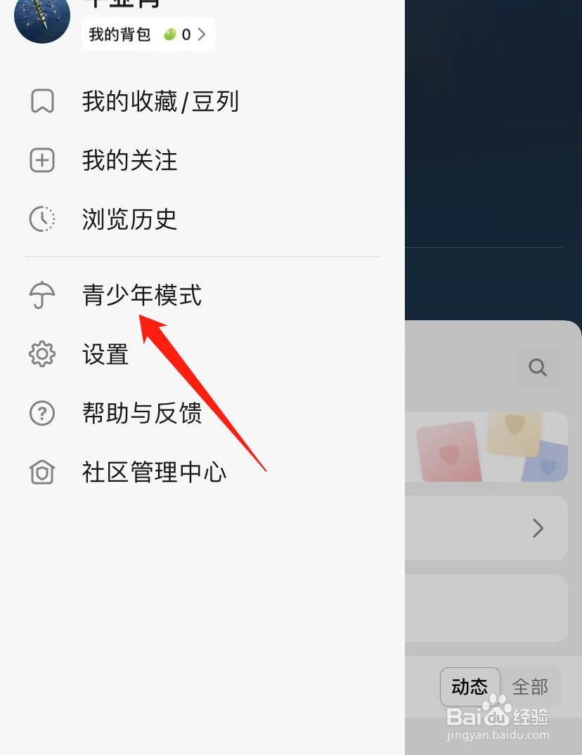 豆瓣怎么切换到青少年模式