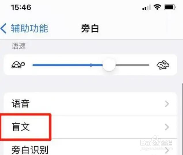 苹果手机旁白八点式盲文如何输出