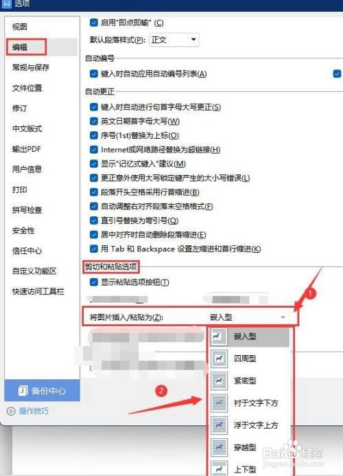 WPS 编辑中如何设置图片插入文本的默认方式