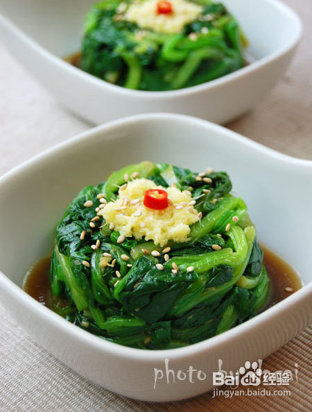 宝宝餐姜汁菠菜塔的做法