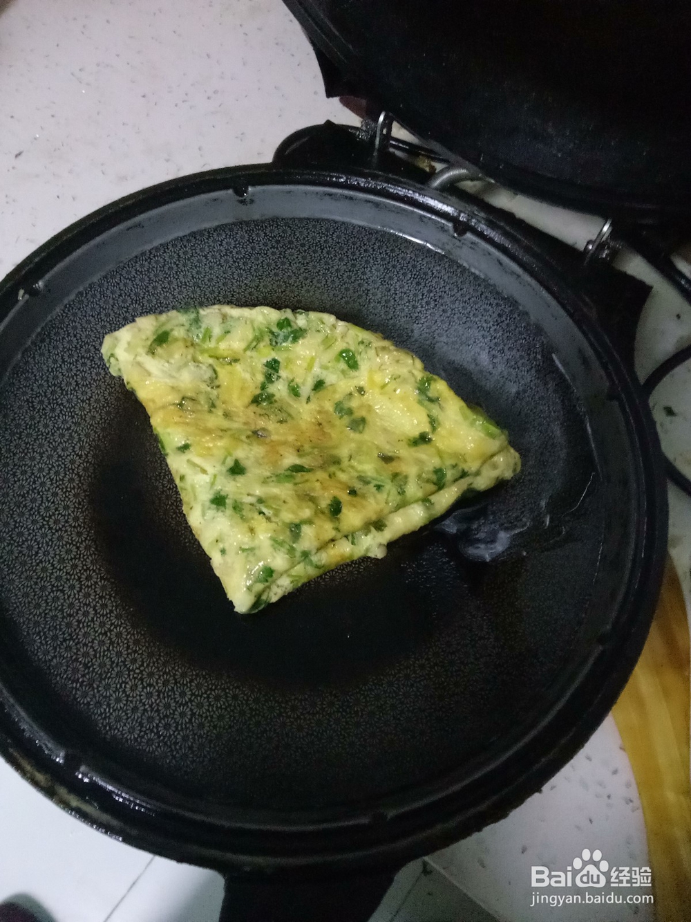 香菜金针菇鸡蛋饼