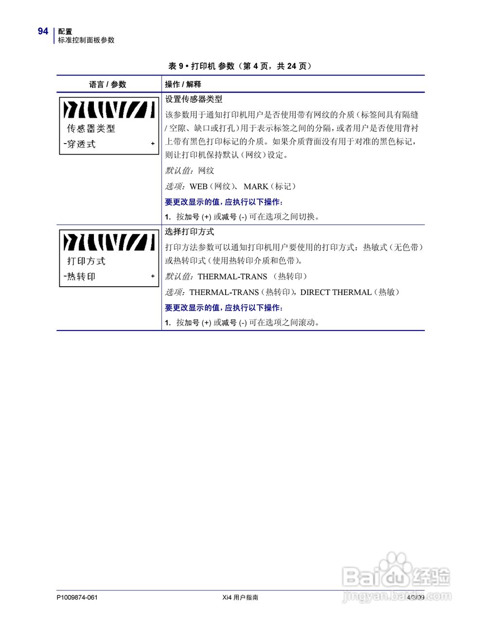 斑马110Xi4打印机使用说明书:[10]