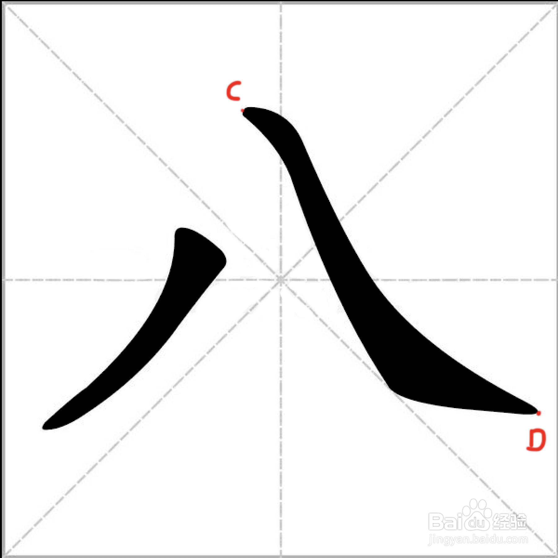 八字怎么占格田字格