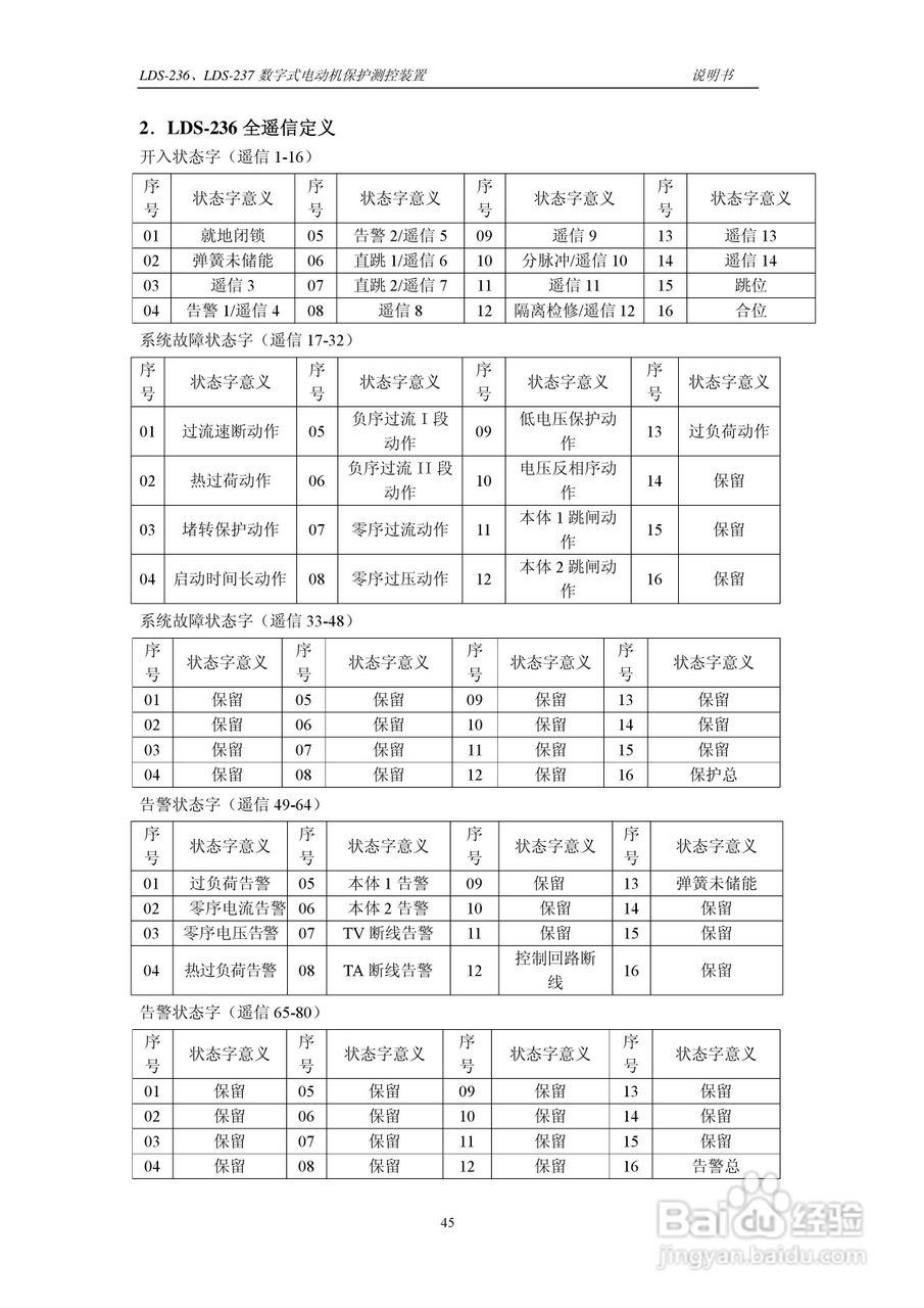 LDS-236/237 数字式电动机保护测控装置说明书:[5]