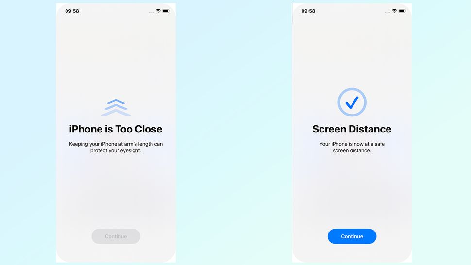 如何在iOS 17中设置屏幕距离
确保你已安装iOS 17
进入“设置”应用程序并选择“屏幕时间”
点击屏幕距离
在以下两个信息屏幕上点击继续
确保屏幕距离已打开
自己测试屏幕距离
