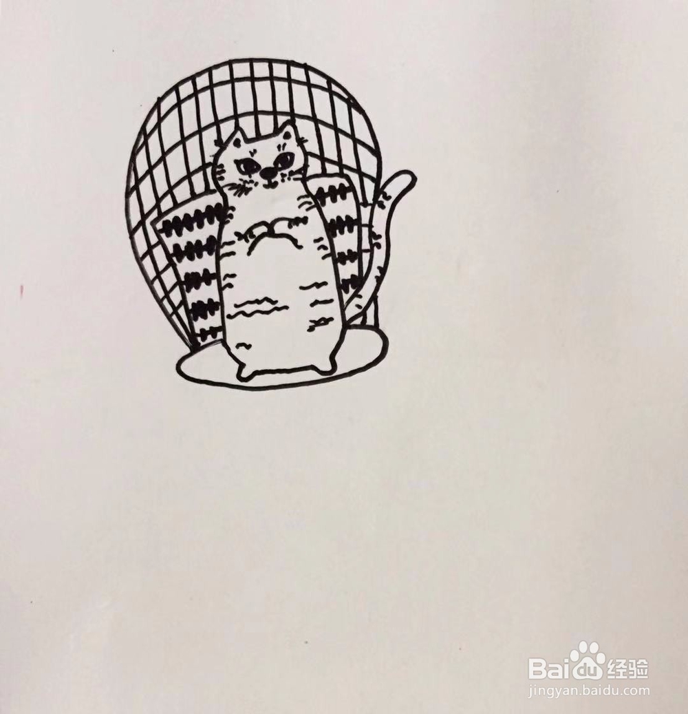 茉莉蜡笔手绘之卖萌猫咪