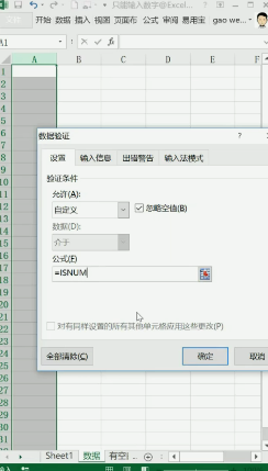 Excel只能输入数字