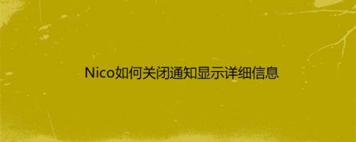 Nico如何关闭通知显示详细信息