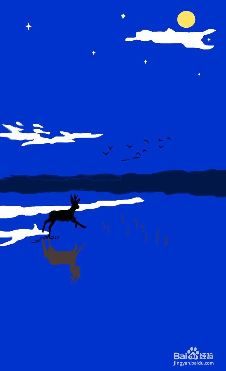 插画教程之月下的鹿影