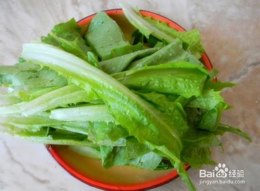 酸甜肉丝油麦菜的做法