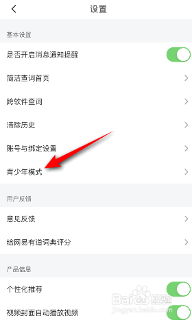 网易有道词典怎么开启青少年模式