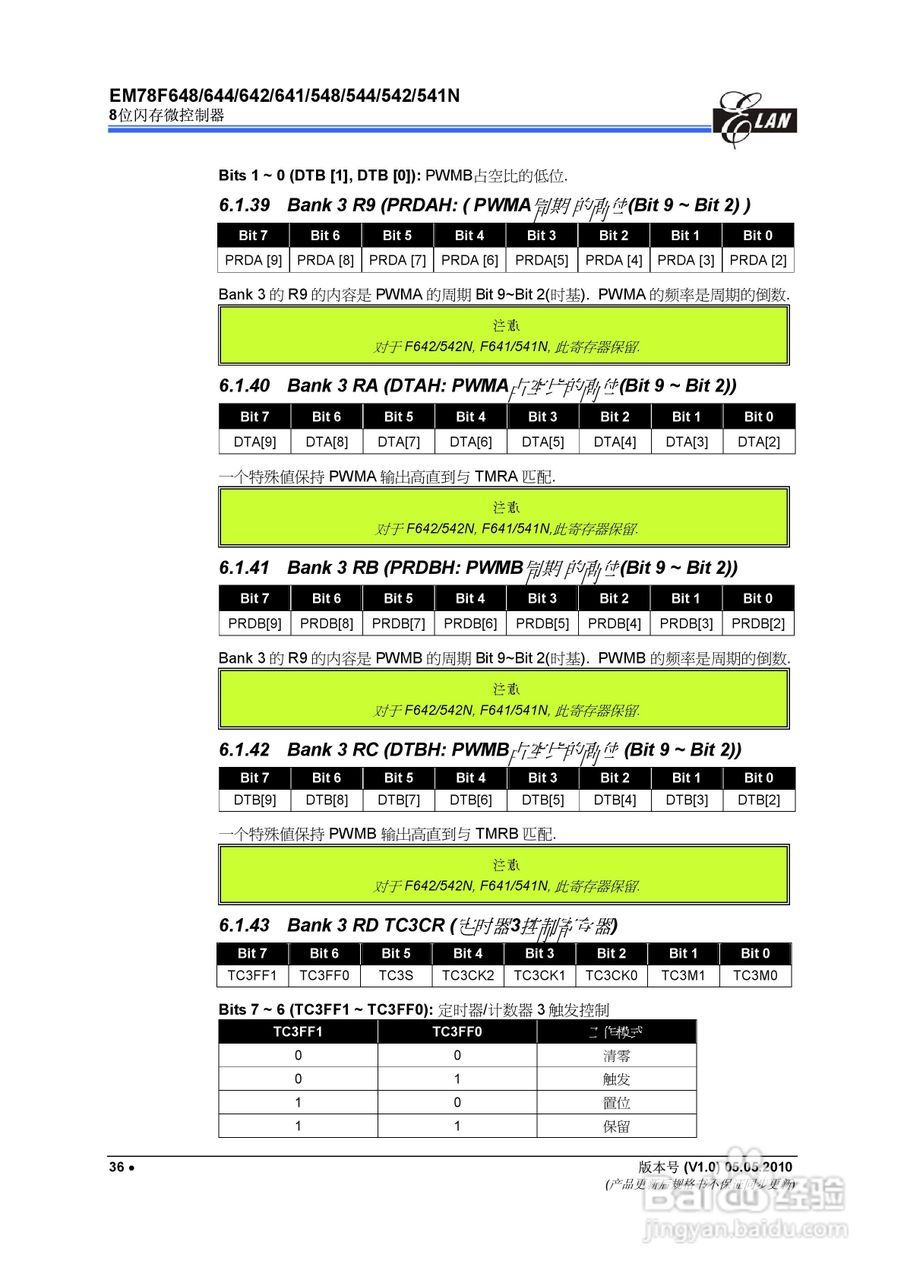 EM78F 8位闪存微控制器说明书:[5]