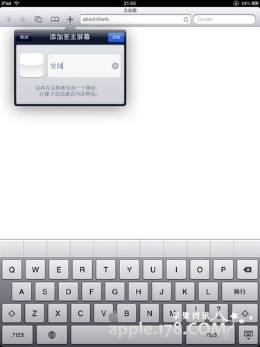 怎样将空白页设置为iPad浏览器的主页?