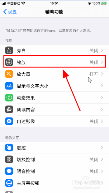 iPhone手机如何开启缩放功能