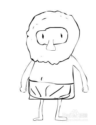flash绘制一个卡通野人