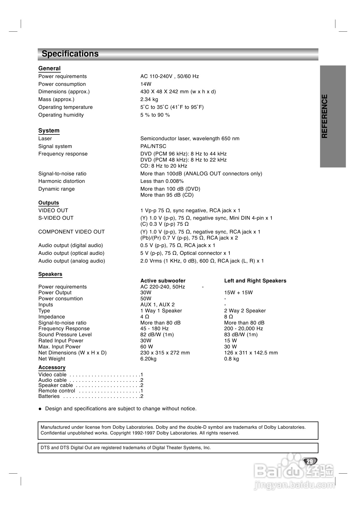 LG DA-720K DVD家庭影院使用说明书:[3]