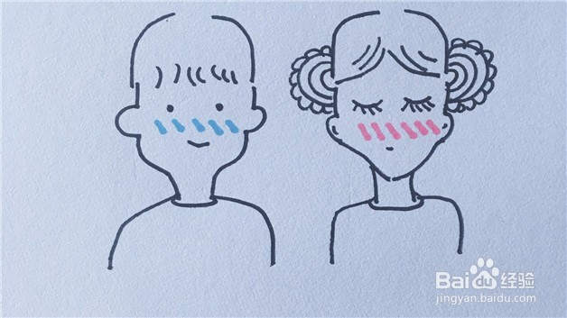 幸福小情侣简笔画