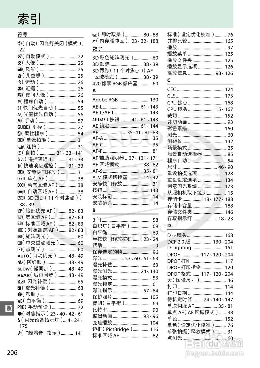尼康 D3200数码相机说明书:[23]