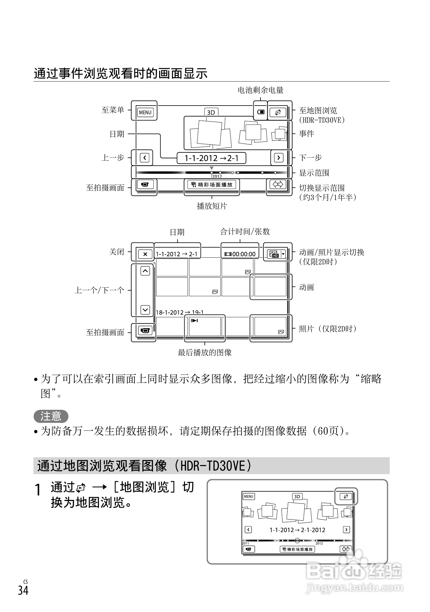 SONY索尼HDR-TD30VE数码摄像机说明书:[4]
