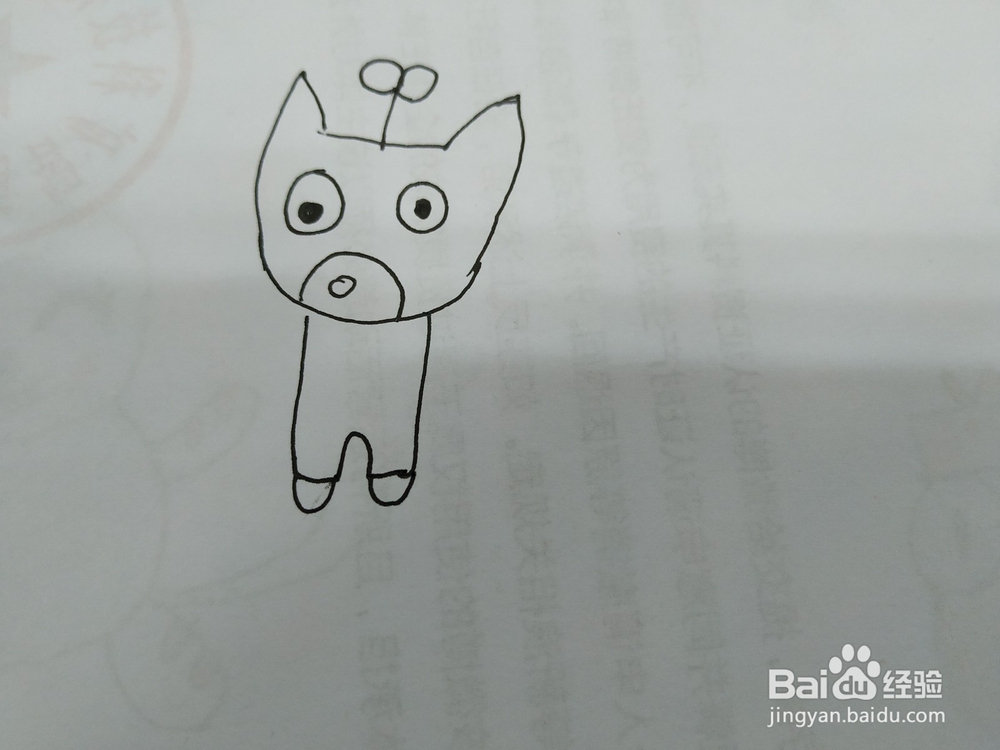 头上长草的小狗简笔画怎么画，怎么画呆萌小狗