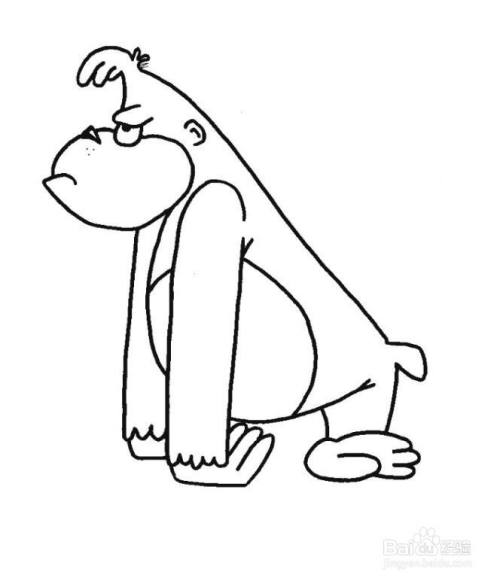 生气的大猩猩的画法
