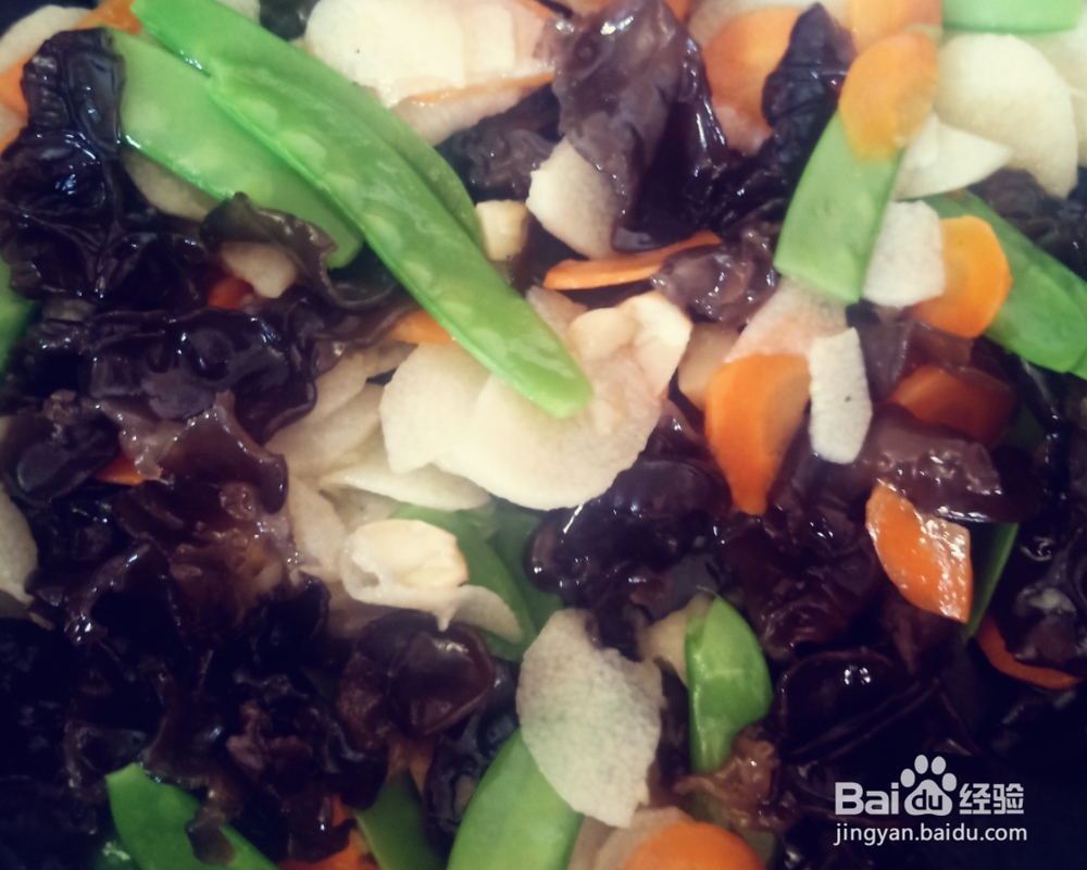 家常做法的清炒淮山黑木耳