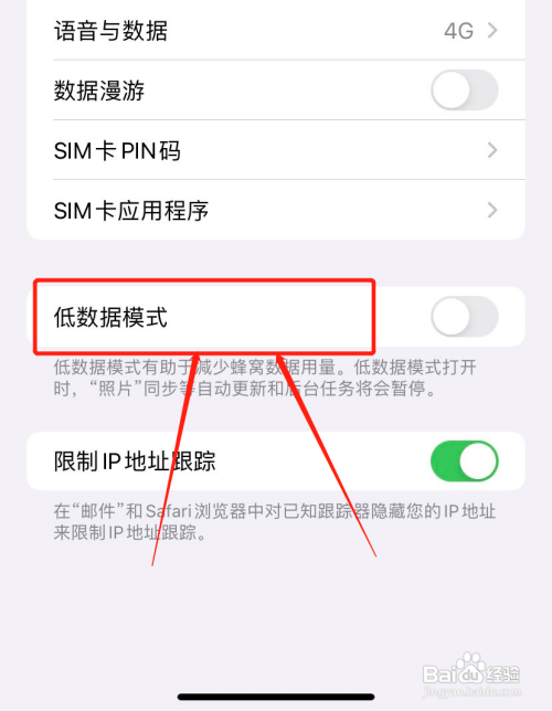 苹果手机的低数据模式在哪里设置开启