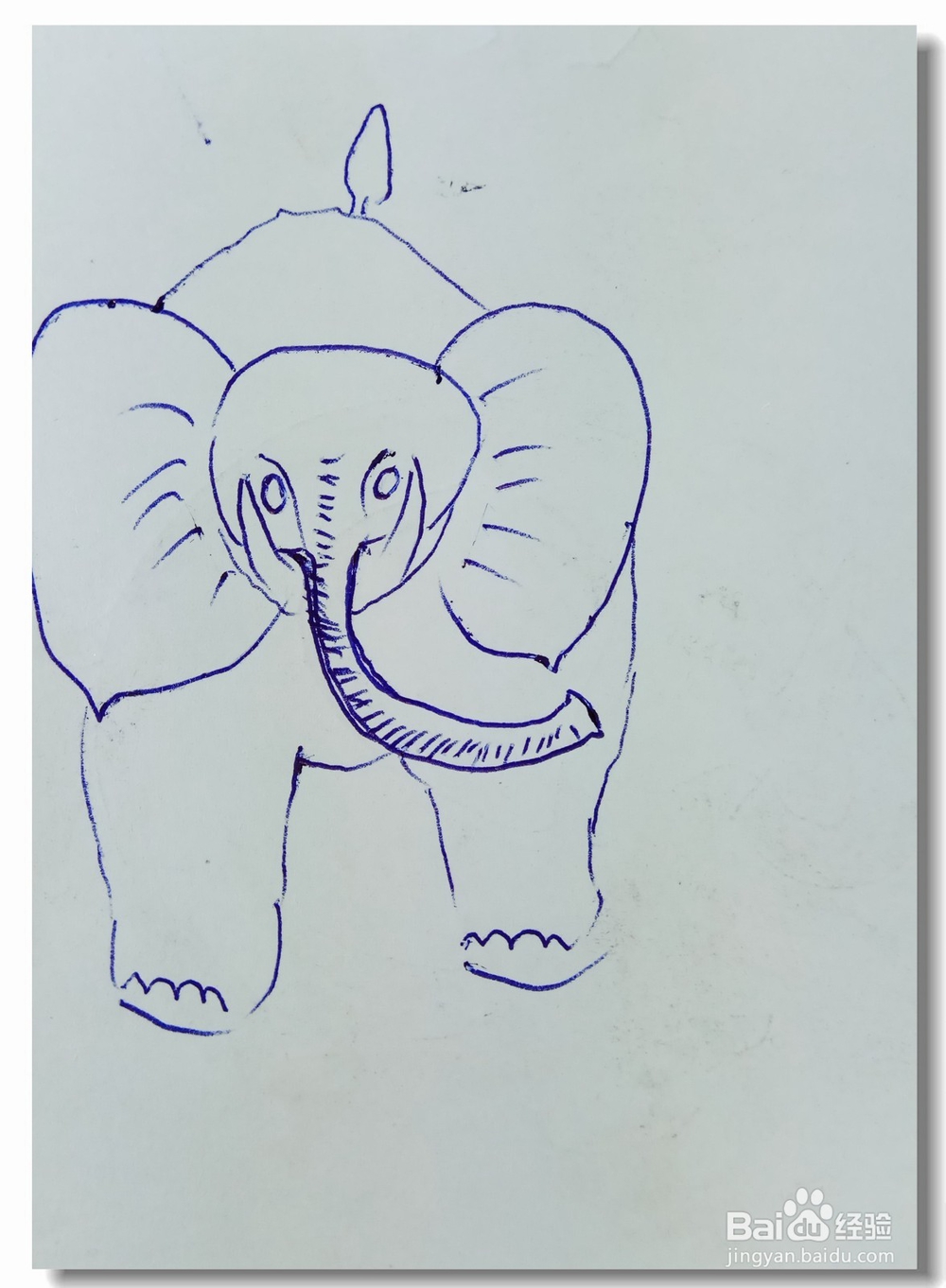 怎样画简笔画“走过来的大象”