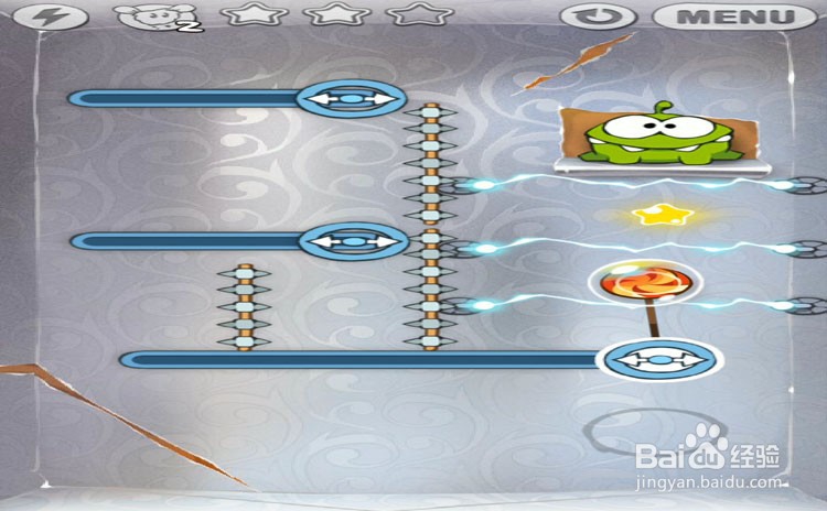 手机游戏割绳子level3-22三星攻略