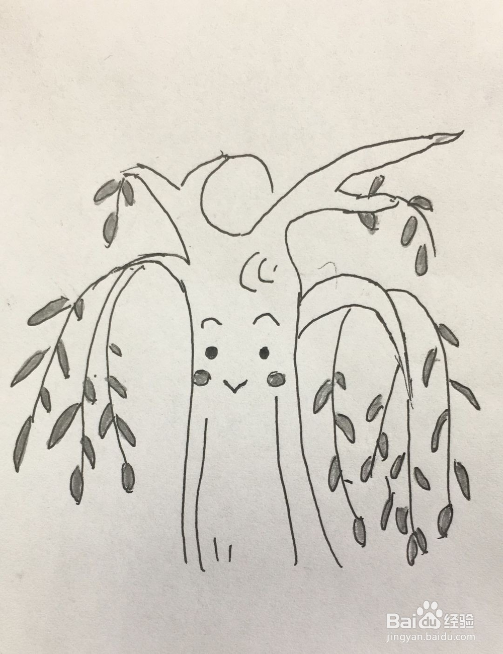 如何画一棵柳树