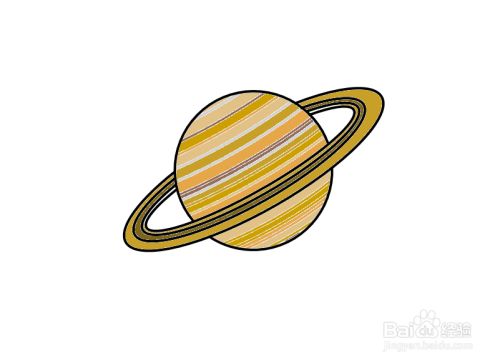 简笔画 如何画土星 百度经验