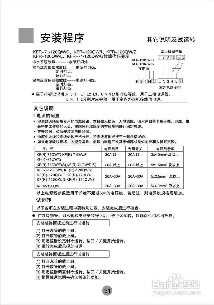 海尔商用空调KF(R)-710W/D使用安装说明书:[4]