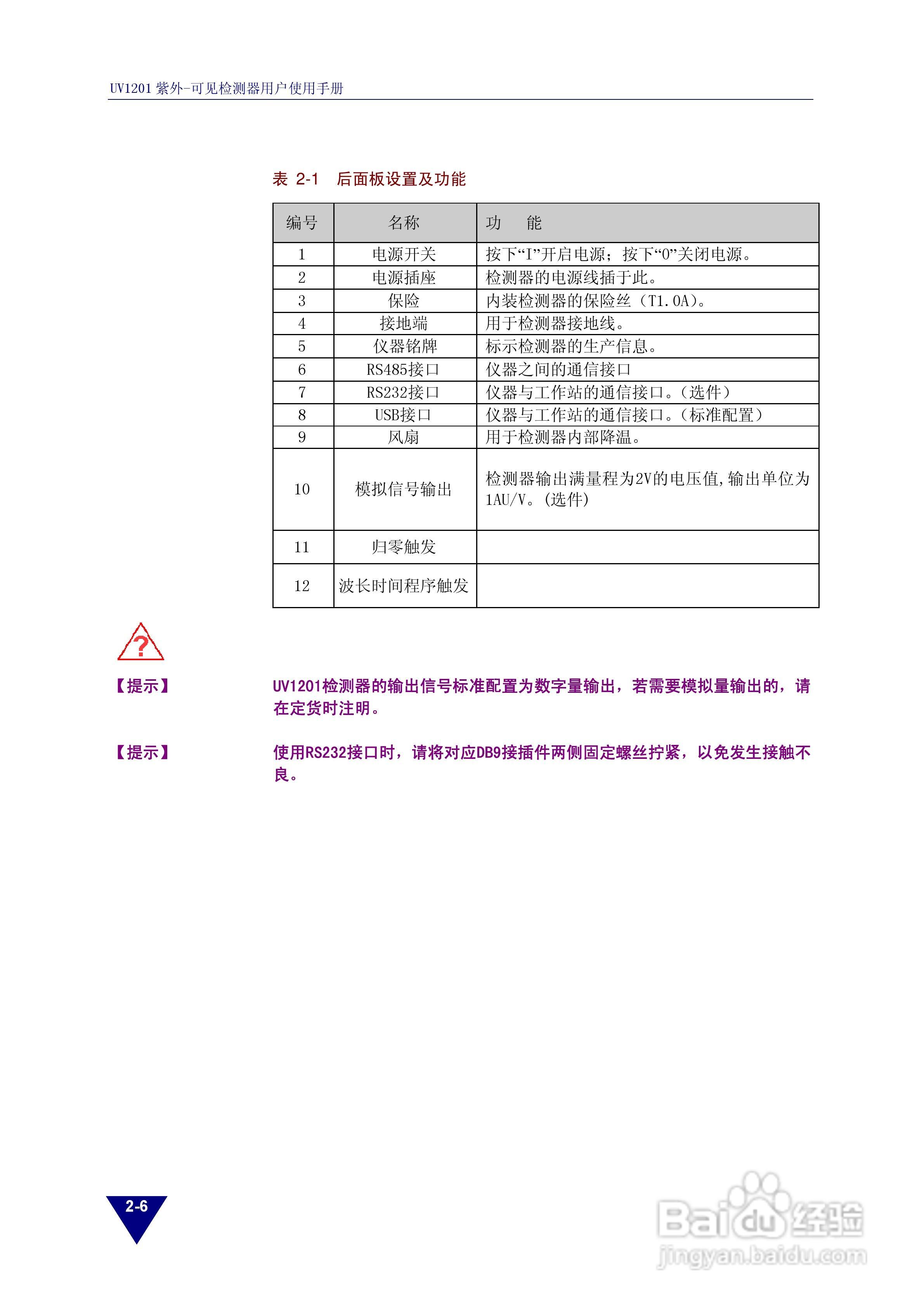 依利特UV1201紫外-可见检测器使用手册:[2]