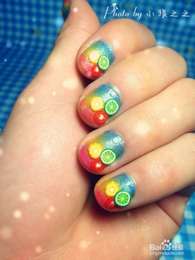 DIY美甲教程----彩虹渐变色