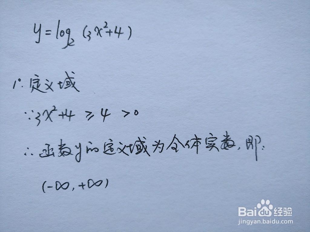 函数y=log2(3x^2+4)的图像