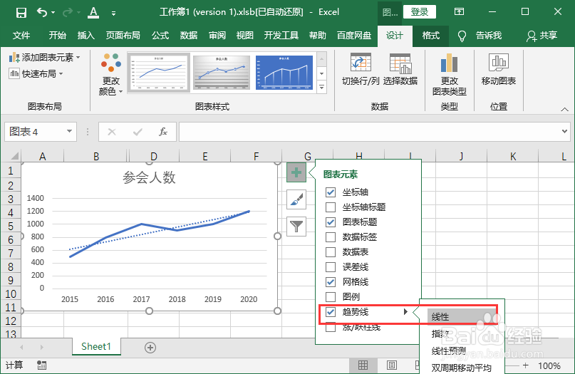 向Excel图表添加趋势线