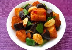 豆瓣茄子炒油条