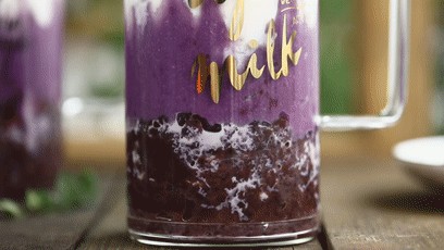 紫薯芋香牛奶杯的做法