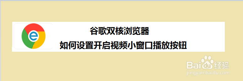 谷歌双核浏览器如何设置视频小窗口播放按钮
