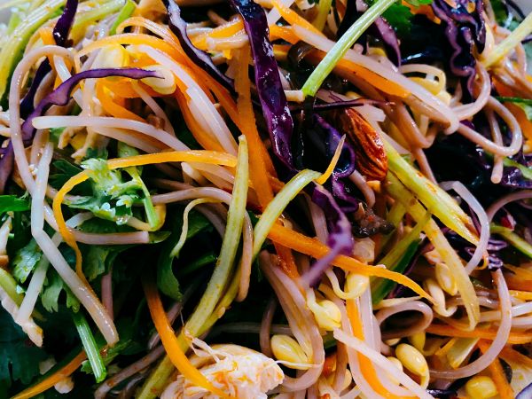 低脂低卡五彩鸡丝凉面