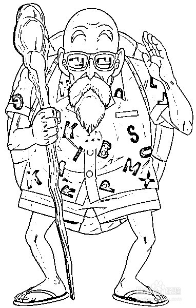 简笔画动漫人物七龙珠龟仙人的画法
