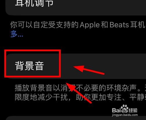 iPhone14如何设置音频视觉的背景音选项