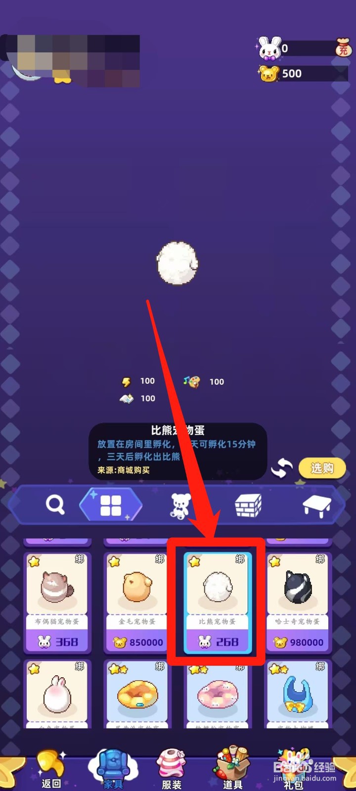 时光镇app的比熊宠物蛋怎样进行选购