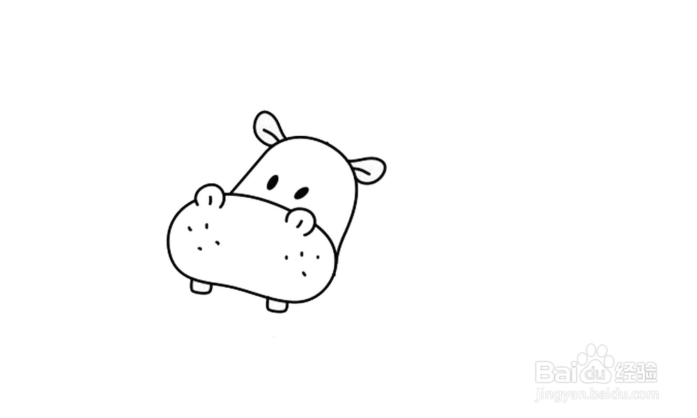 如何画出一个黄色河马
